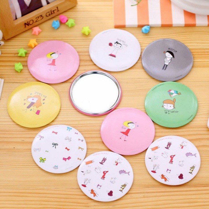 GƯƠNG TRÒN MINI Đáng Yêu Hàn Quốc Bỏ Túi - Gương Soi Bé Nhỏ Cầm Tay Di Động VS STORE