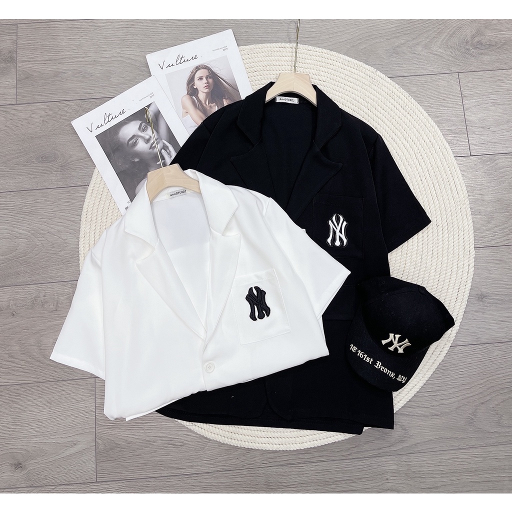 Áo khoác vest 2 màu trắng đen chữ N cực chất