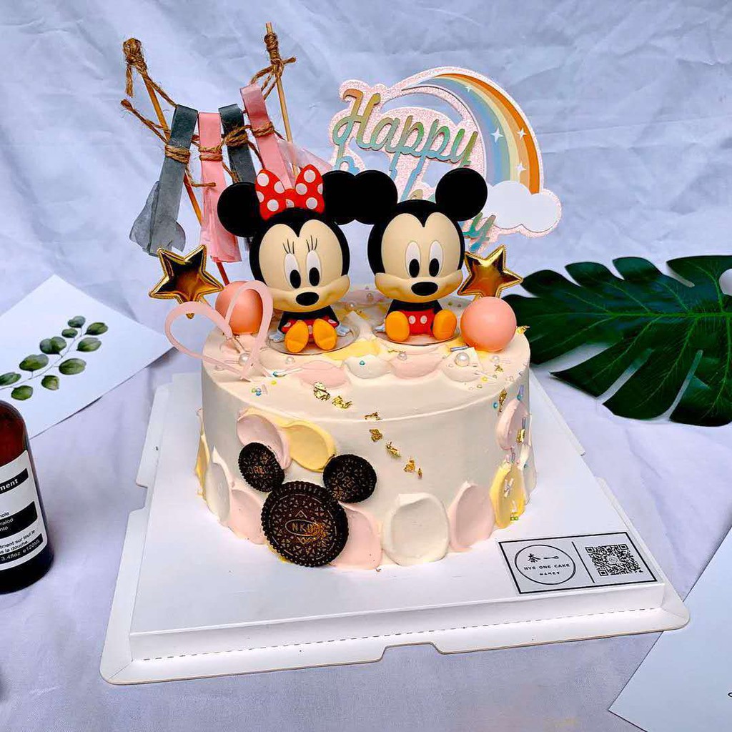 Set 2 Topper Trang Trí Bánh Kem Hình Chuột Mickey