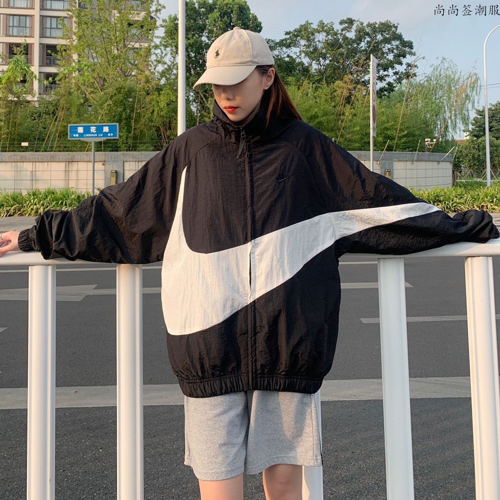 Áo khoác dù Nike Big Logo siêu hot, Jacket Vintage vải dù 2 lớp cao cấp thời trang Hàn Quốc - Yellow Bee