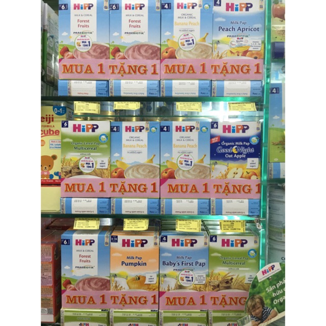 Mua 1 tặng 1 các vị bột ăn dặm hipp 250g chọn vị