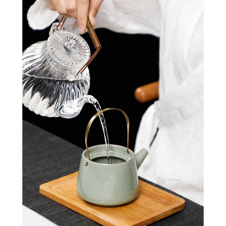 Bộ Ấm Chén Pha Trà Đạo Kèm Khay Có Túi Xách Mang Đi Du Lịch Tiện Lợi