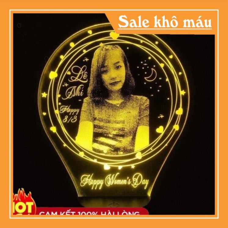 [SHOP UY TÍN] [HÀNG ĐỘC] Đèn LED 3D Khắc Hình Theo Yêu Cầu, Đèn led 3d, Quà valentine