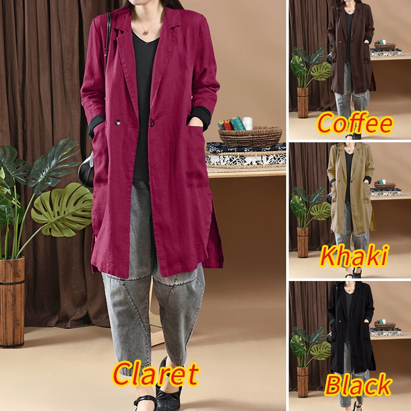 Áo Khoác Cardigan Cotton Tay Dài Thời Trang ZANZEA Dành Cho Nữ | BigBuy360 - bigbuy360.vn
