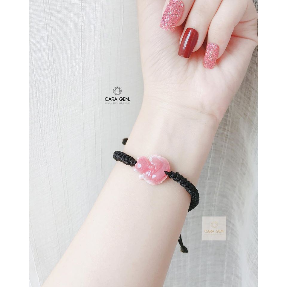 Vòng Hồ Ly ĐÁ ĐÀO HOA ( Rhodochrosite )