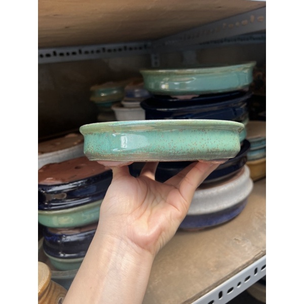 Chậu Bonsai oval size 20x14.5x3 gốm Biên Hoà