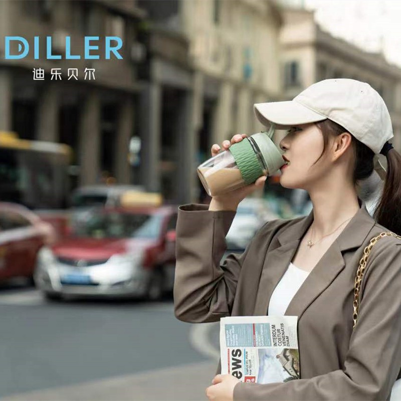 Diller Cốc Thủy Tinh Uống Cà Phê Dùng Được Trong Lò Vi Sóng 350ml/500ml MLH534