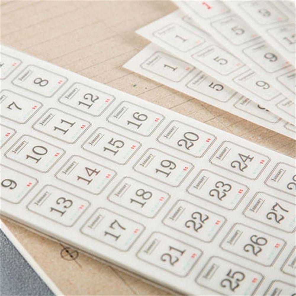 Bộ 12 Tờ Sticker Dán Trang Trí Sổ Tay DIY Hình Lịch Tiện Lợi