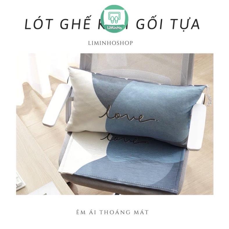 Lót ghế điều hòa KÈM gối tựa văn phòng cao cấp