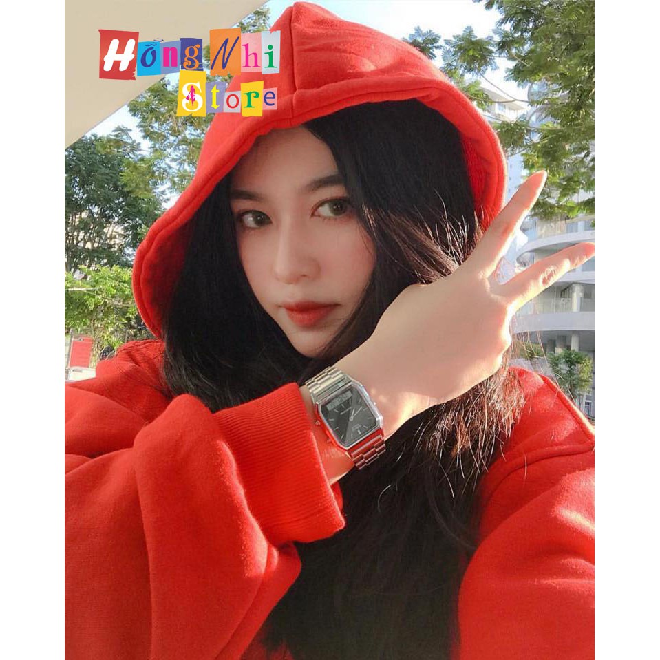 Áo Hoodie Trơn Màu Đỏ Cao Cấp Dáng Rộng Unisex Nam Nữ Mặc Được - MM | BigBuy360 - bigbuy360.vn