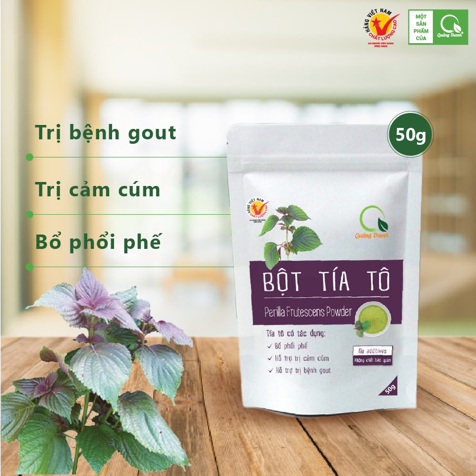 Bột Rau Tía Tô Sấy Lạnh Quảng Thanh Nguyên Chất 100% gói 50g