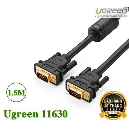 Cáp VGA Dài 1,5m cao cấp Ugreen 11630 - Hàng Chính Hãng