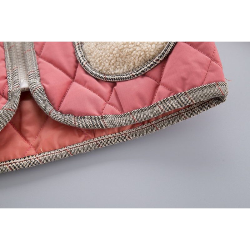 Áo Khoác Phao Thu Đông Unisex Cho Bé , Kiểu Dáng Bomber khóa kéo hai túi đắp