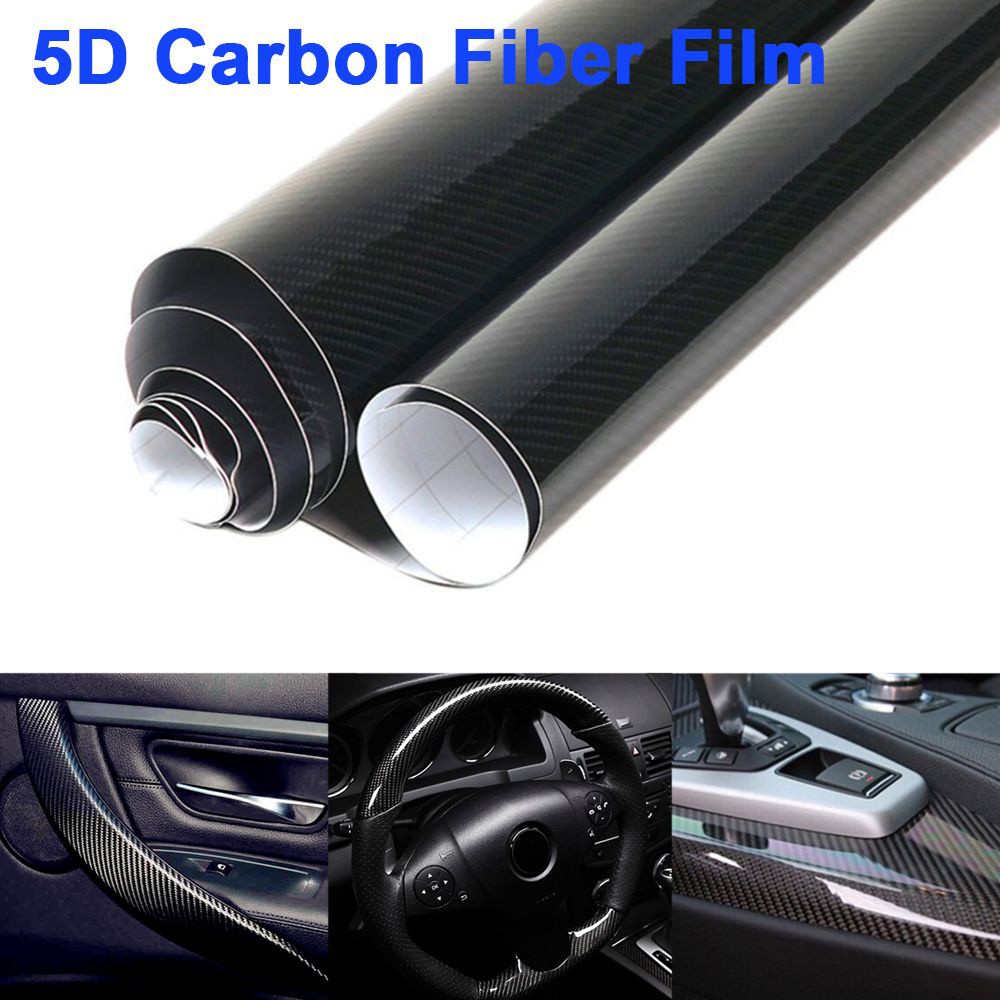 LANFY 30cm*152cm 5D Carbon Fiber Stickers Easy To Clean Auto Decoration Car Film Sticker Wrap Change Color Vinyl High Gloss Texture Protective Films