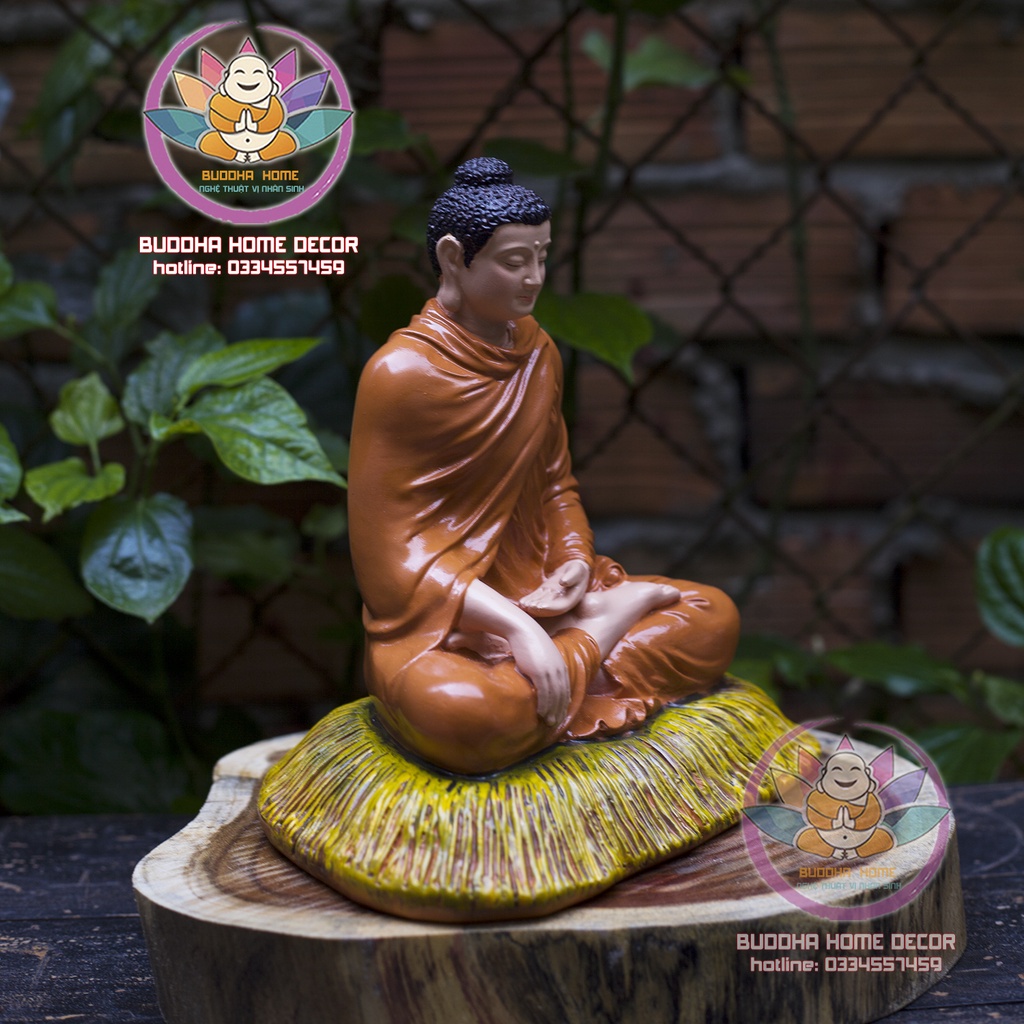 Tôn Tượng Thích Ca Thế Xúc địa thủ ấn Cao 20 cm Vẽ Thủ Công