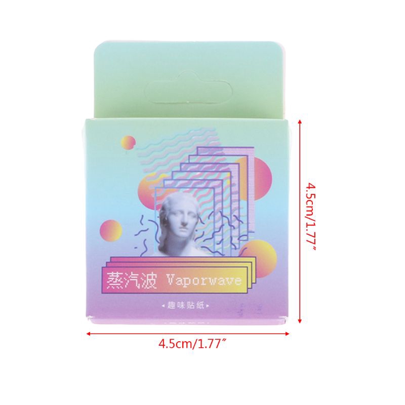 love*46Pcs/box Vaporwave Label Kawaii Diary Handmade