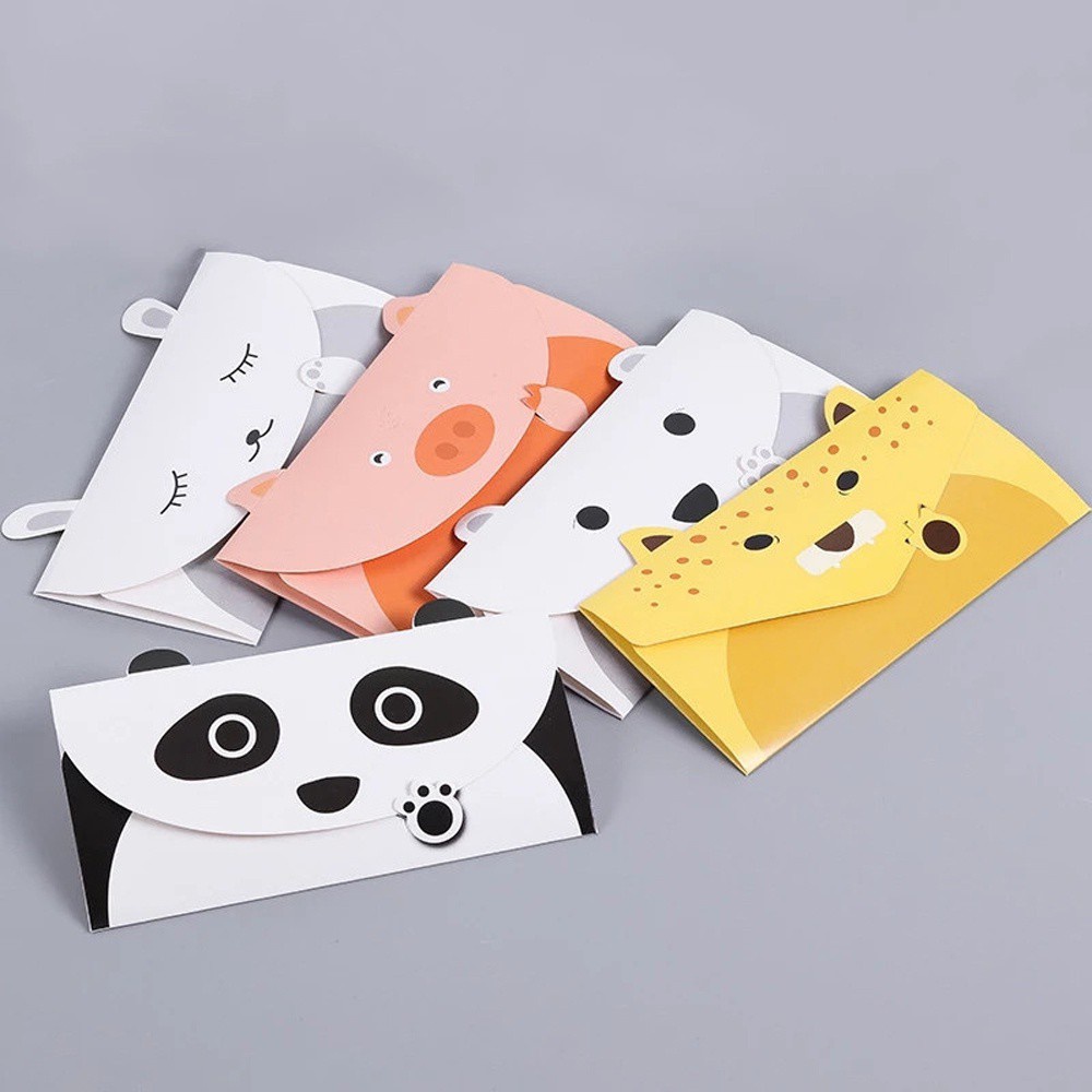 Set 81 Bì Thư Giấy Hình Gấu Trúc Dễ Thương Thẻ