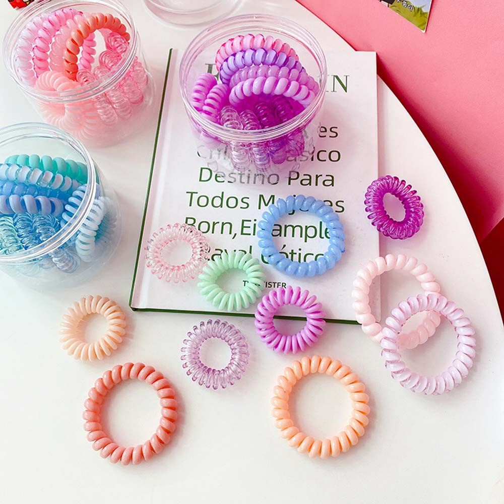 Set 10 Dây Buộc Tóc Co Giãn Nhiều Màu Sắc Phong Cách Hàn Quốc Dễ Thương Cho Nữ