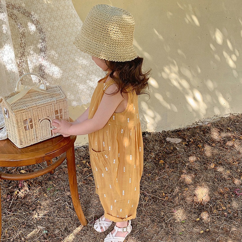 Áo liền quần cotton thời trang Hàn Quốc cổ điển cho bé gái