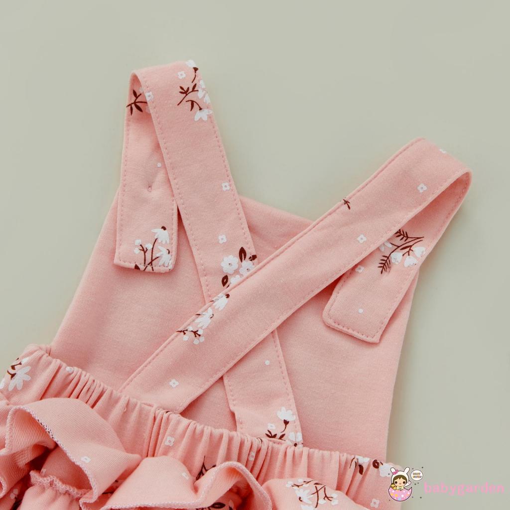 Bộ Áo Liền Quần Cổ Vuông Không Tay In Hoa Thời Trang Mùa Hè Cho Bé Gái 0-2 Tuổi