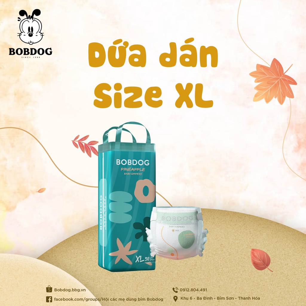 Tã Dứa dán Bobdog size S44/M42/L40/XL38 miếng