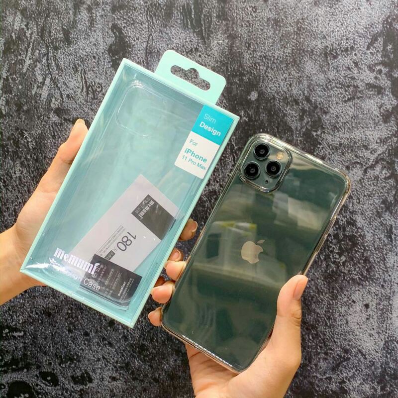 Ốp lưng Memumi Trong suốt iPhone 11 Pro 5.8/ iPhone 11 6.1/ iPhone 11 Pro Max nhựa cứng chống ố vàng