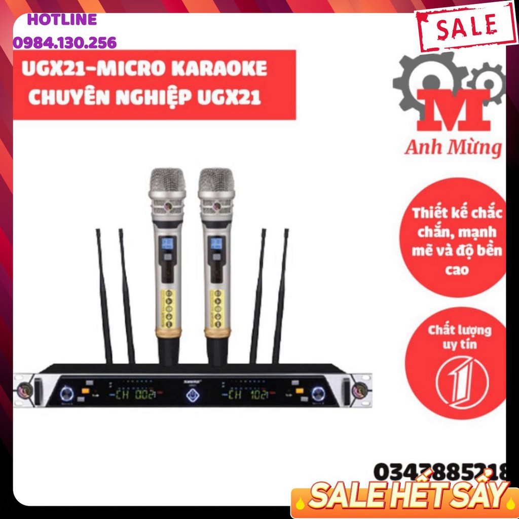 | sẵn hàng| Micro không dây Shure UGX21-micro karaoke chuyên nghiệp thết kế khoa học, tính năng vượt trội