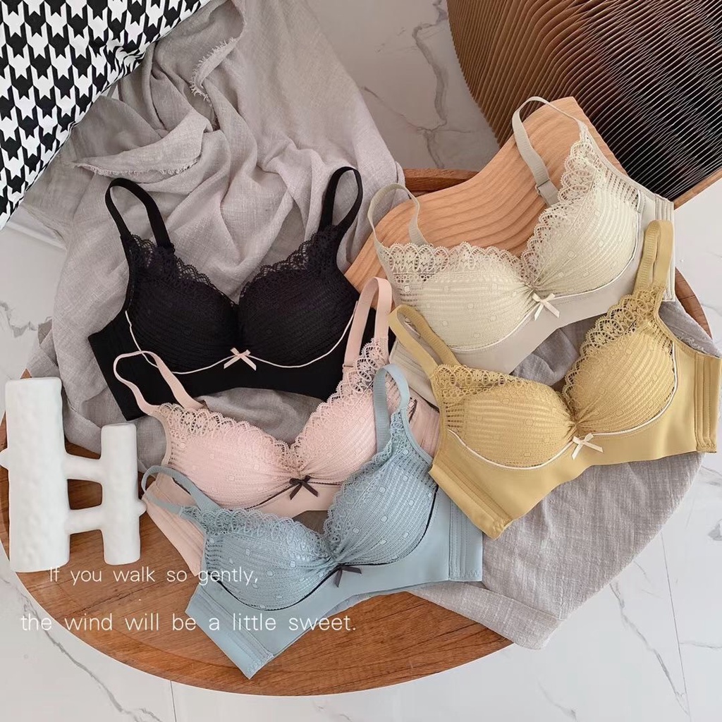 Bộ lót siêu nâng ngực[ KÈM QUÀ TẶNG ]set áo ngực cao su non thông hơi tạo phom đẹp với thiết kế ren trẻ trung | BigBuy360 - bigbuy360.vn