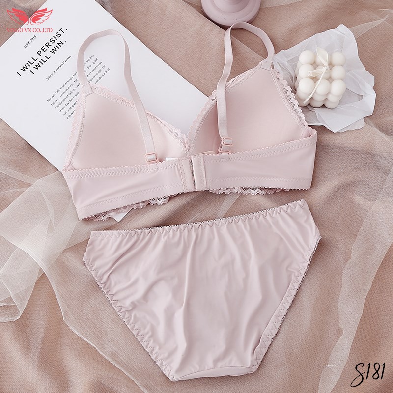 VINGO Bộ Đồ Lót Nữ Ren Đan Lưới Không Gọng Đệm Vừa Sexy S181 VNGO | BigBuy360 - bigbuy360.vn