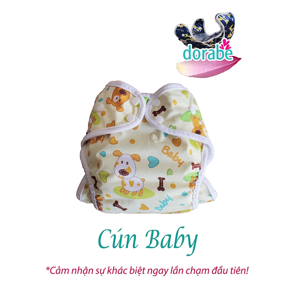 Bộ 2 vỏ tã đa năng Dorabe size M + 4 lót đêm đa năng (03kg đến 16kg)