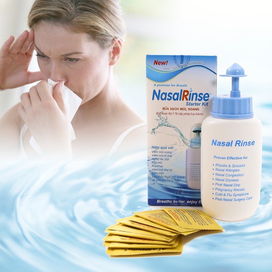 Bình Rửa Mũi Nasal Rinse (Bình + 10 Gói Muối)