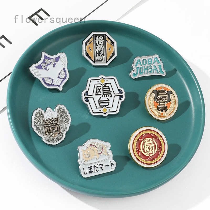 flowersqueen Huy hiệu kim loại hình nhân vật anime Haikyuu!