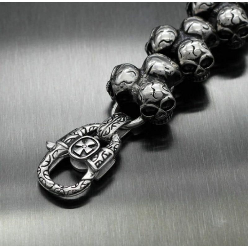 Vòng Tay Thời Trang Hình Đầu Lâu Phong Cách hip hop Cổ Điển Cho Nam