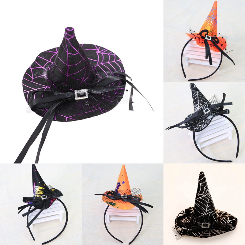 Cài tóc kèm nón phù thủy hóa trang Halloween cho bé gái