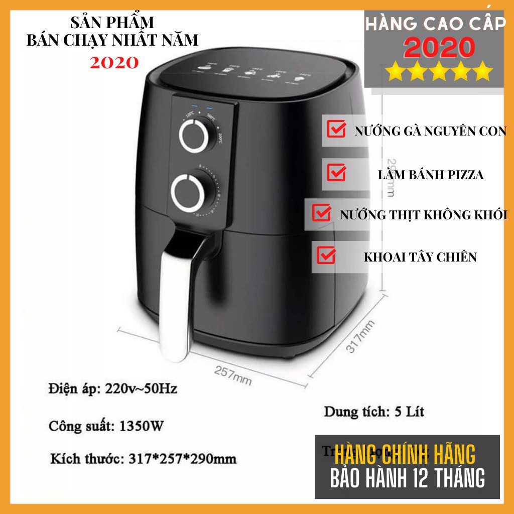 Nồi chiên không dầu Chính hãng CAMEL , Công suất 1350W - BẢO HÀNH 1 NĂM