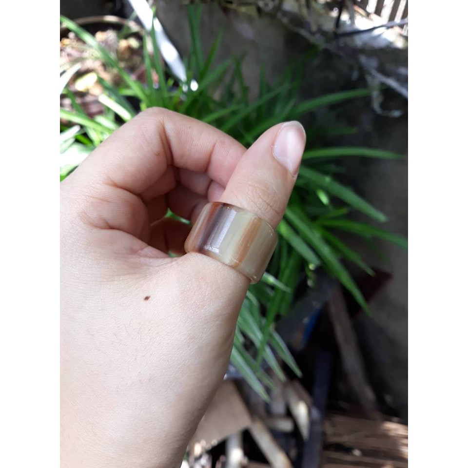 Nhẫn sừng bản trơn
