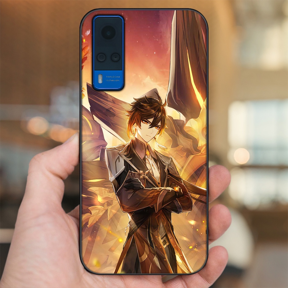 Ốp lưng Vivo Y51 2020, Y53s viền đen in hình Zhongli Genshin Impact