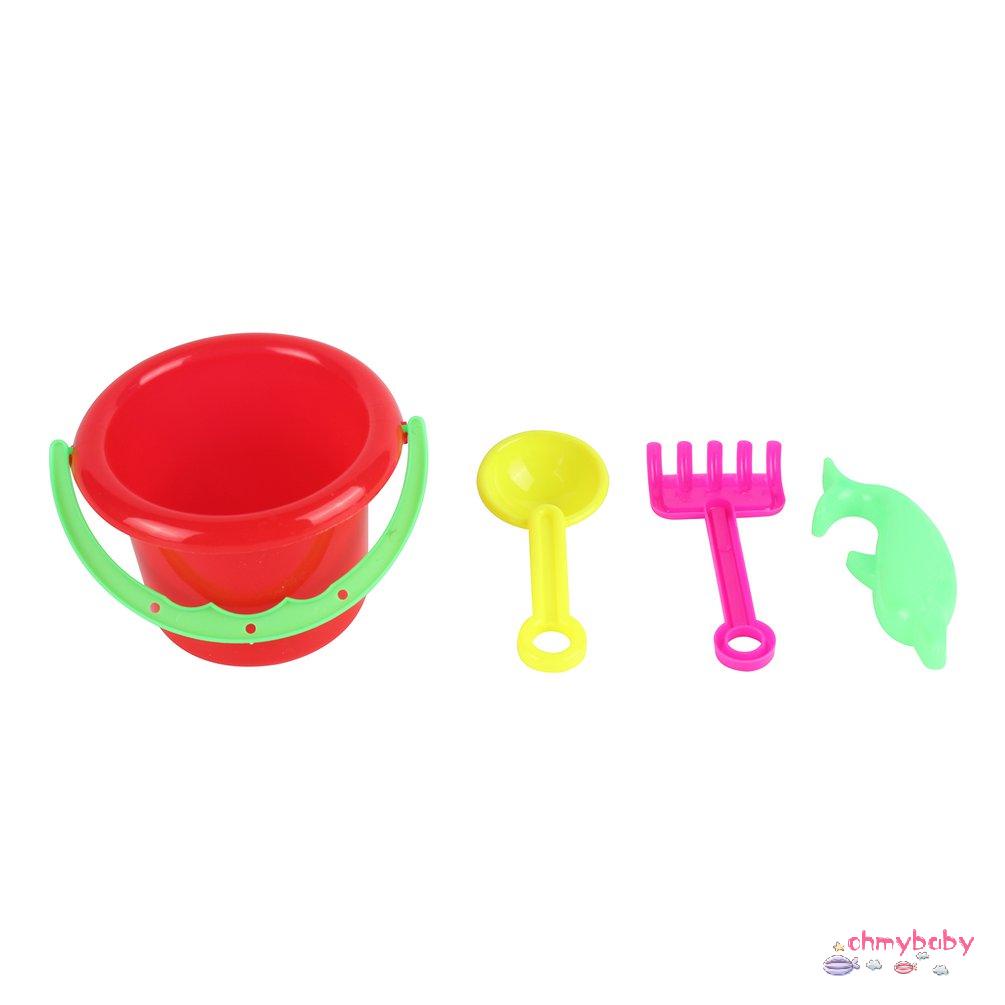 【OMB】 4pcs Mini Beach Toys Set Bucket Shovel Rake Beach Sand Play Toys For Kids
