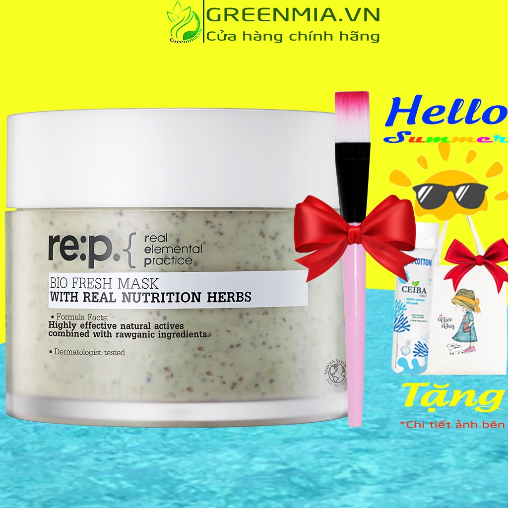 Mặt Nạ Đất Sét RE:P Bạc Hà Hương Thảo Cấp Ẩm Se Khít Lỗ Chân Lông 130G RE:P BIO FRESH MASK WITH REAL NUTRITION HERBS