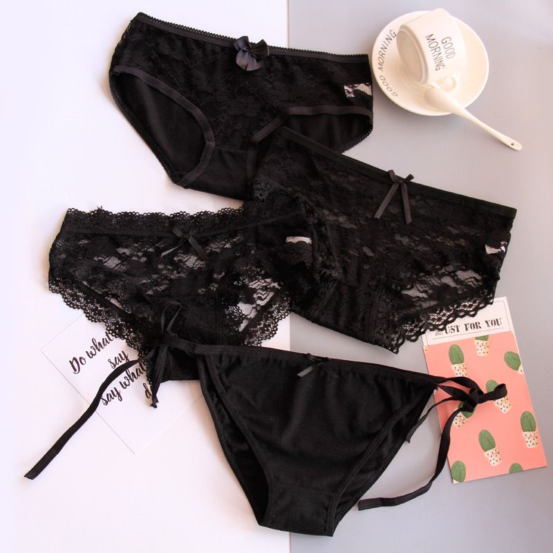 Set 4 quần lót sexy quần lót ren đen NuciFera_SET19