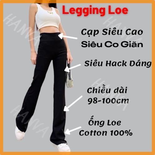 Quần Legging Nữ Legging Ống Loe Cạp Cao Siêu Tôn Dáng Chất Cotton Co Giãn Hàng Loại 1