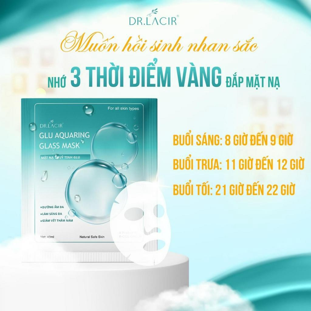Mặt nạ thủy tinh Dr Lacir mặt nạ glutathione chính hãng giúp trắng da, ngừa lão hóa, giảm thâm nám, hộp 6 miếng