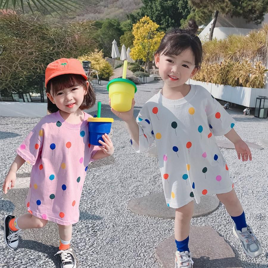 Đầm Cổ Tròn Phong Cách Hàn Quốc Cho Bé Gái
