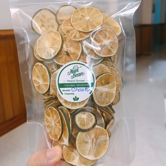 Túi 100g chanh cắt lát sấy khô - không hạt, có hạt giàu vitamin C xông hơi giúp sáng da, mềm mịn