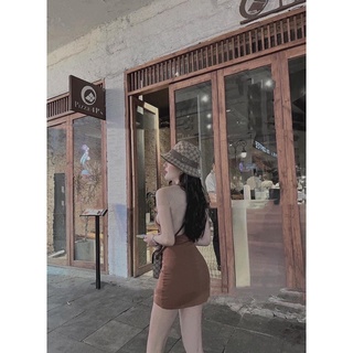 Đầm Body Hở Lưng Nhọn kiểu Có Mút