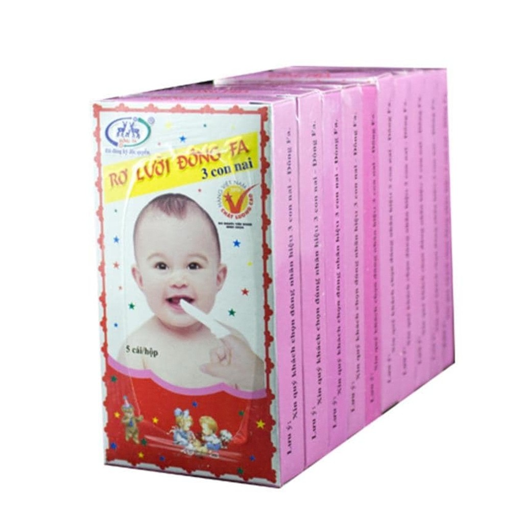 Rơ lưỡi Đông Fa cho bé, rơ lưỡi hàng Việt Nam chất lượng cao hộp 50 cái - Monnie Kids