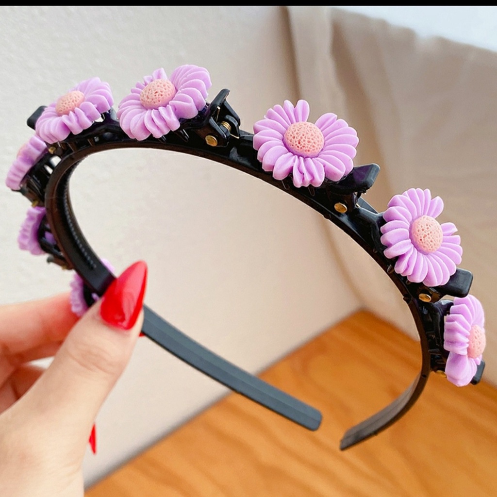 Kẹp Tóc Nhiều Lớp Chống Trượt Họa Tiết Hoa Cúc / Trái Cây Dễ Thương Cho Bé Gái