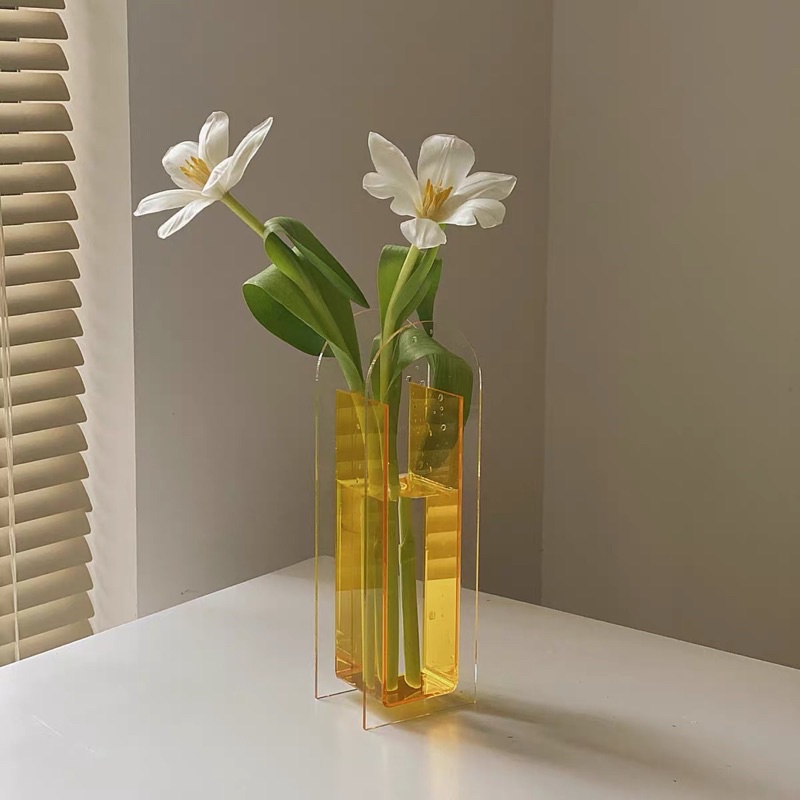 Lọ hoa, bình hoa acrylic dáng vòm cao thanh lịch trang trí nhà cửa - cutam.homedecor