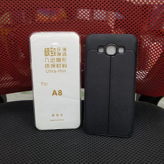 Ốp Samsung A8 2015 dẻo trong, vân da