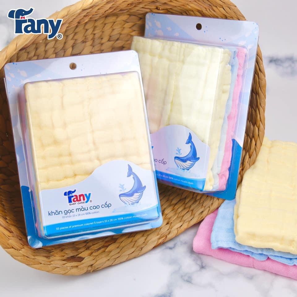 Hộp 3 Khăn Gạc Màu Cao Cấp Fany